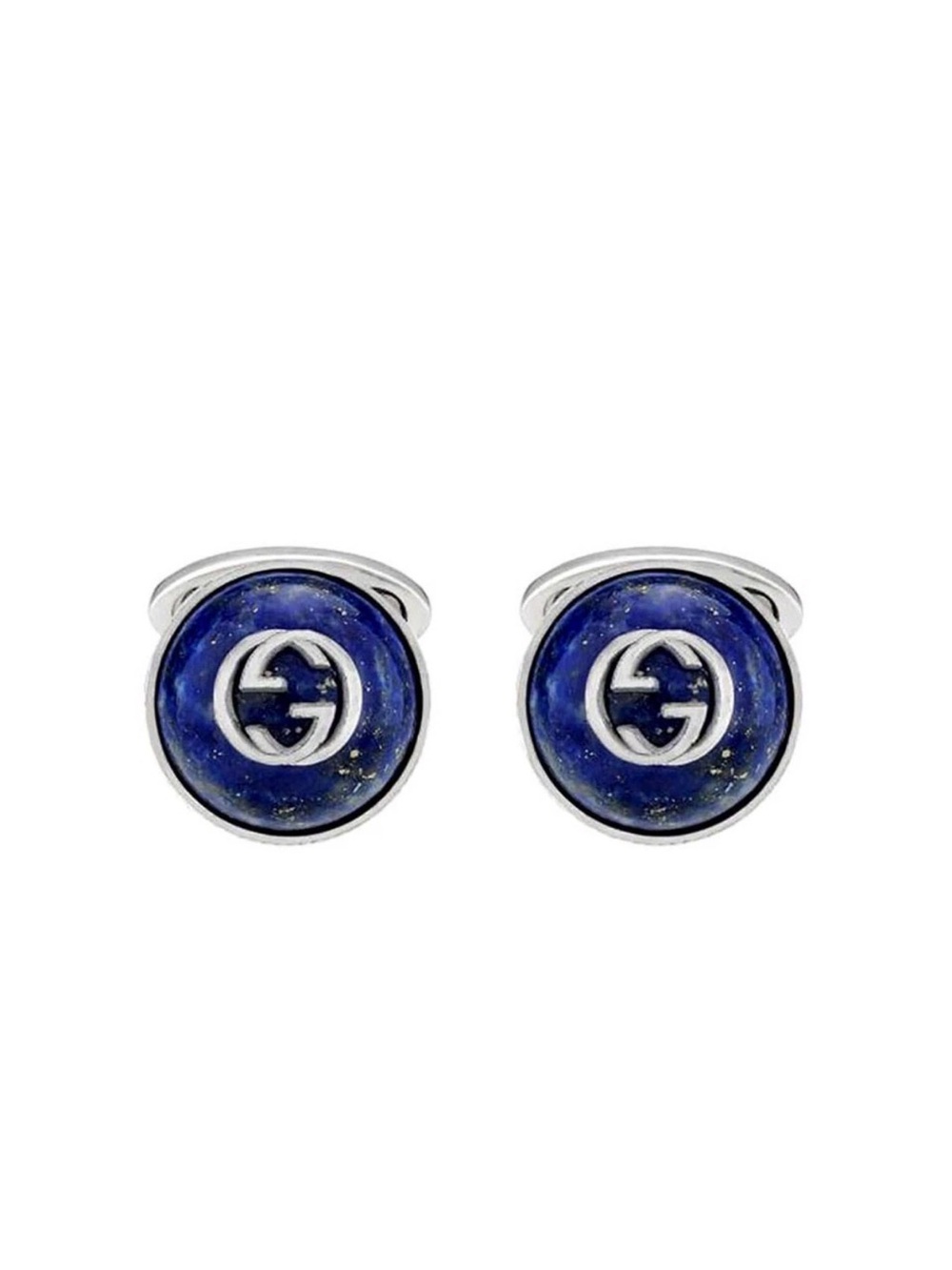 NWT Gucci Silver-Tone Cufflinks with Deep Blue Lapis Stones - Picture 2 of 6